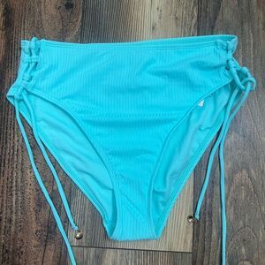 Celebrity pink teal aqua textured bikini bottom size large (11-13) Beach island